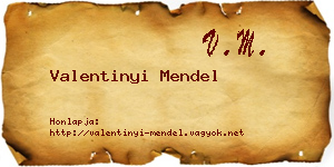 Valentinyi Mendel névjegykártya